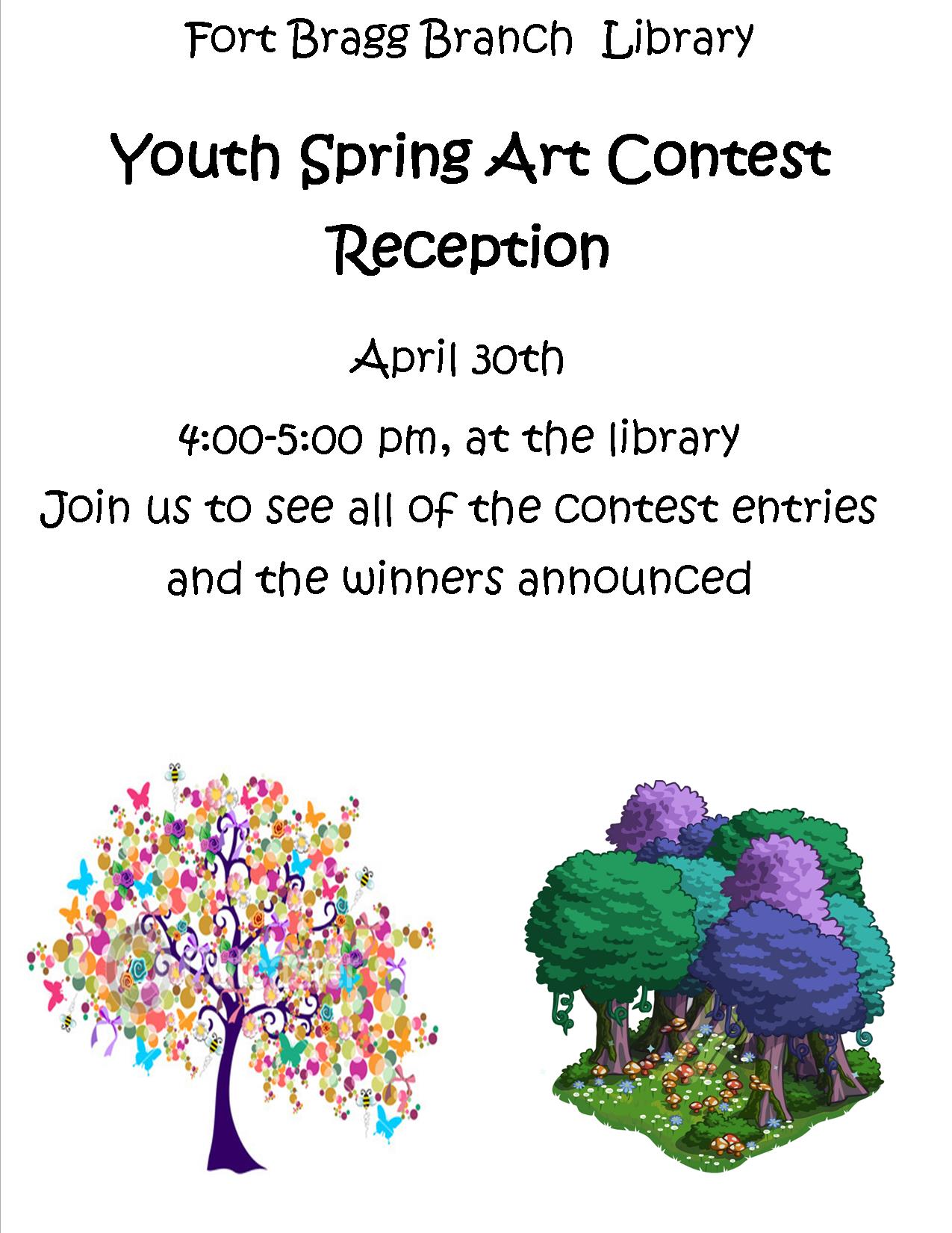Spring Art Contest Reception Flyer