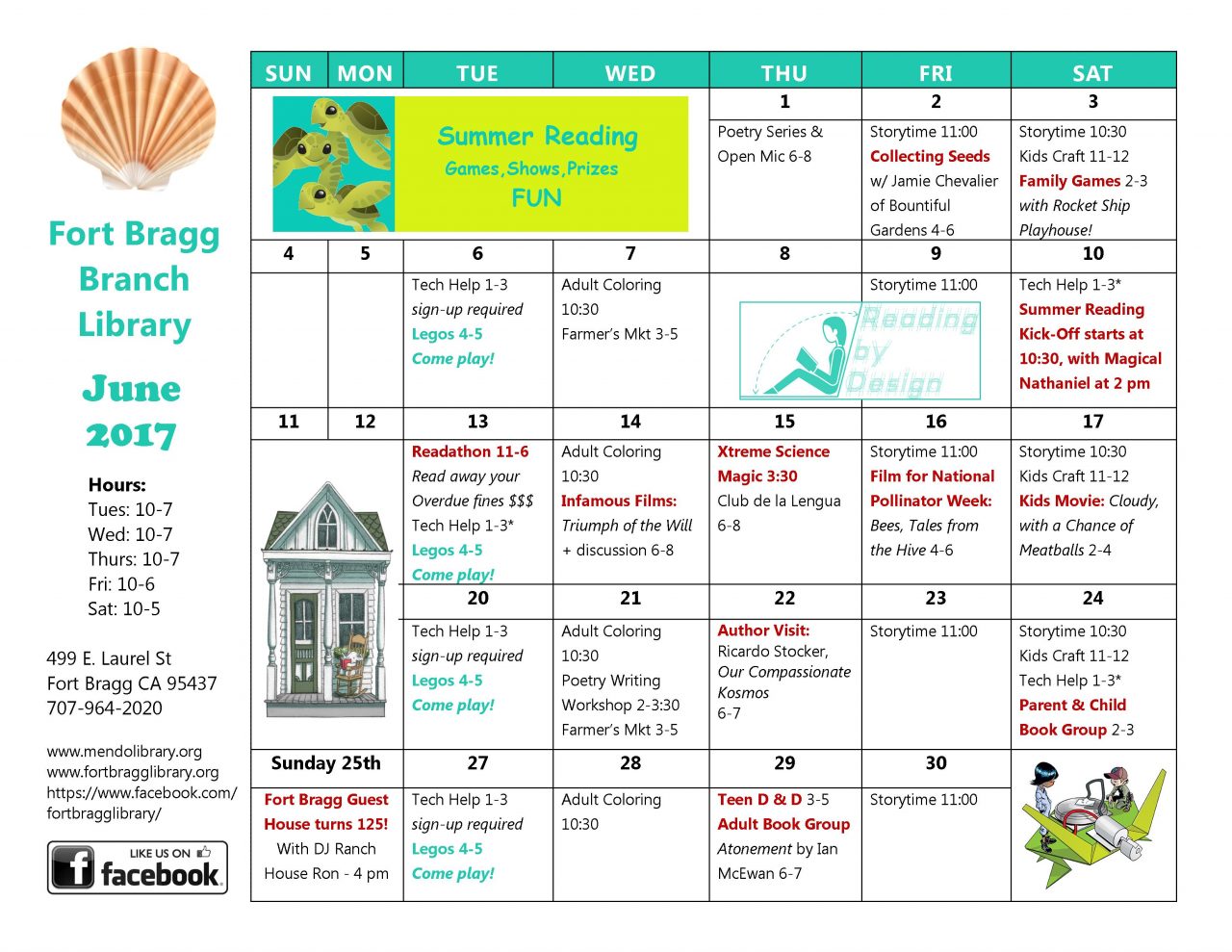 June Calendar of Events Fort Bragg Library