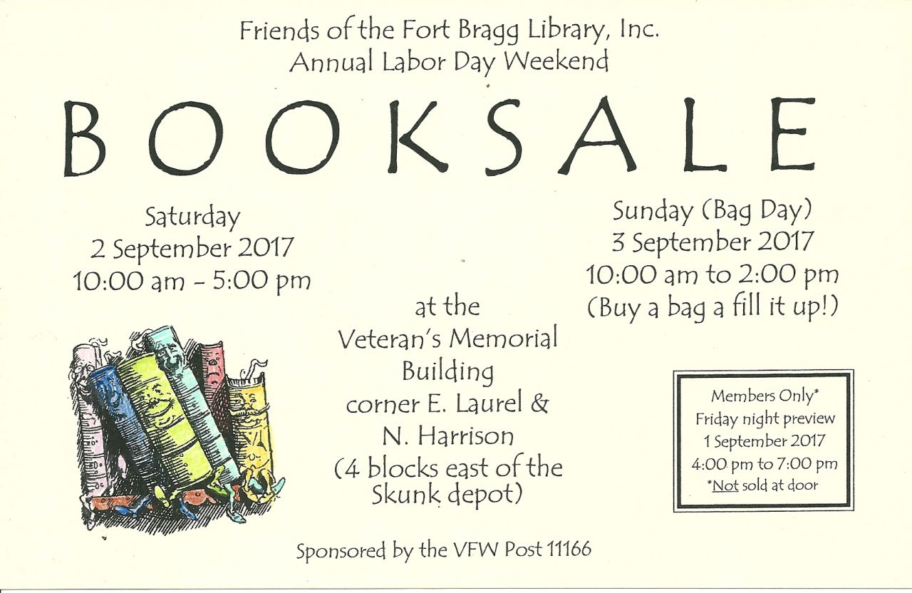 Annual Friends of the Fort Bragg Library Book Sale