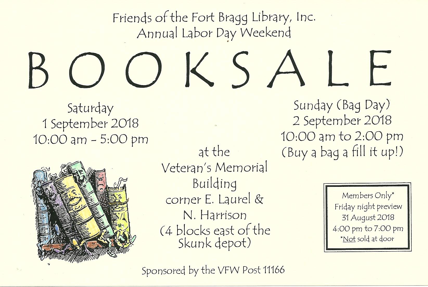 Labor Day Weekend Book Sale