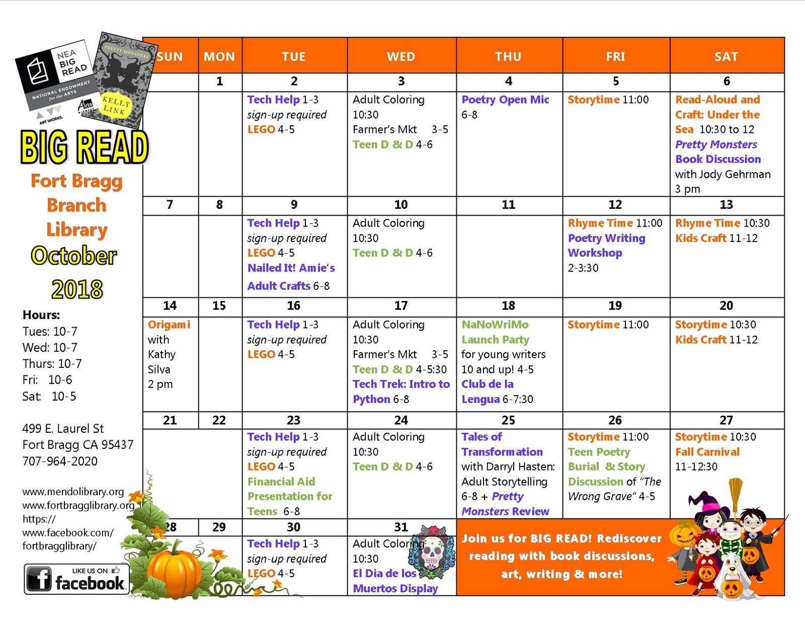 october-calendar-of-events-fort-bragg-library