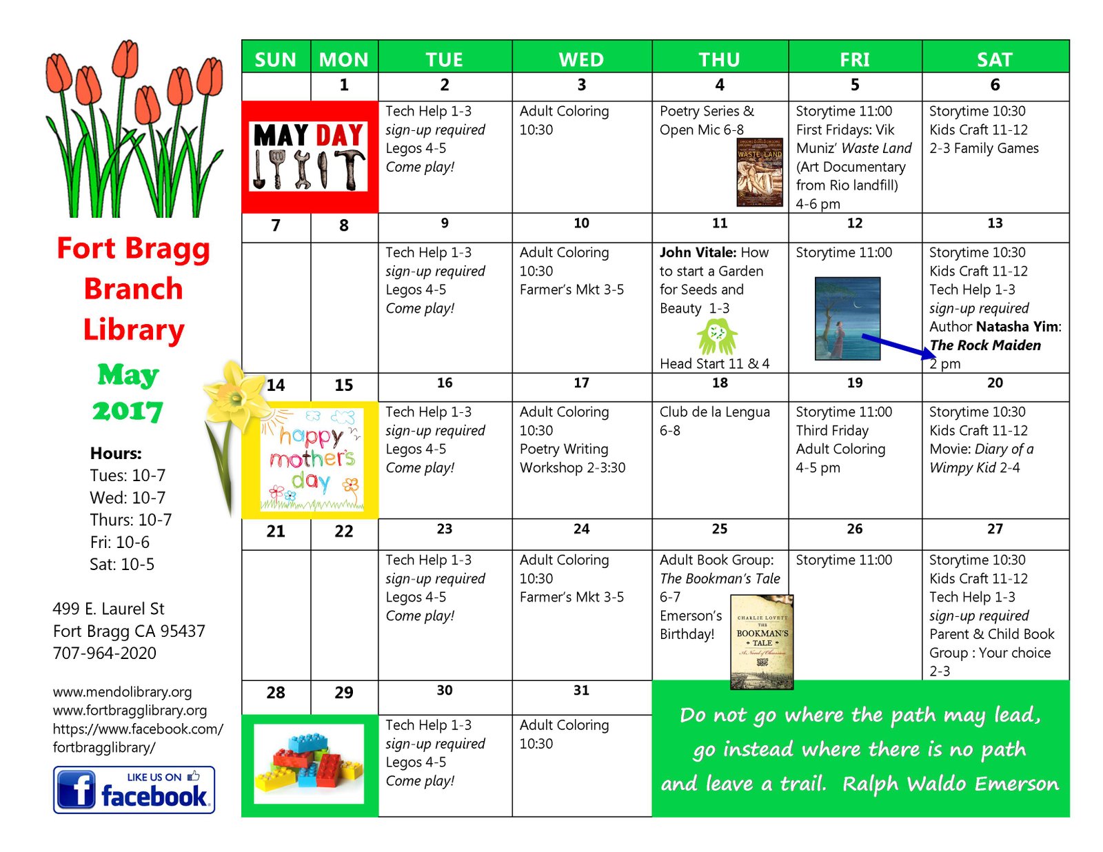 May Calendar Of Events Fort Bragg Library May Calendar Of Events Fort Bragg Library