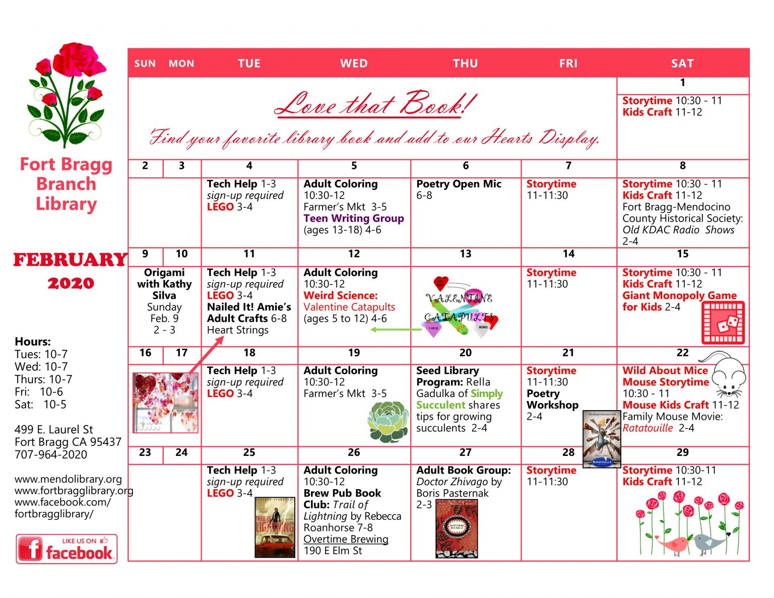 February 2020 Calendar of Events - Fort Bragg Library