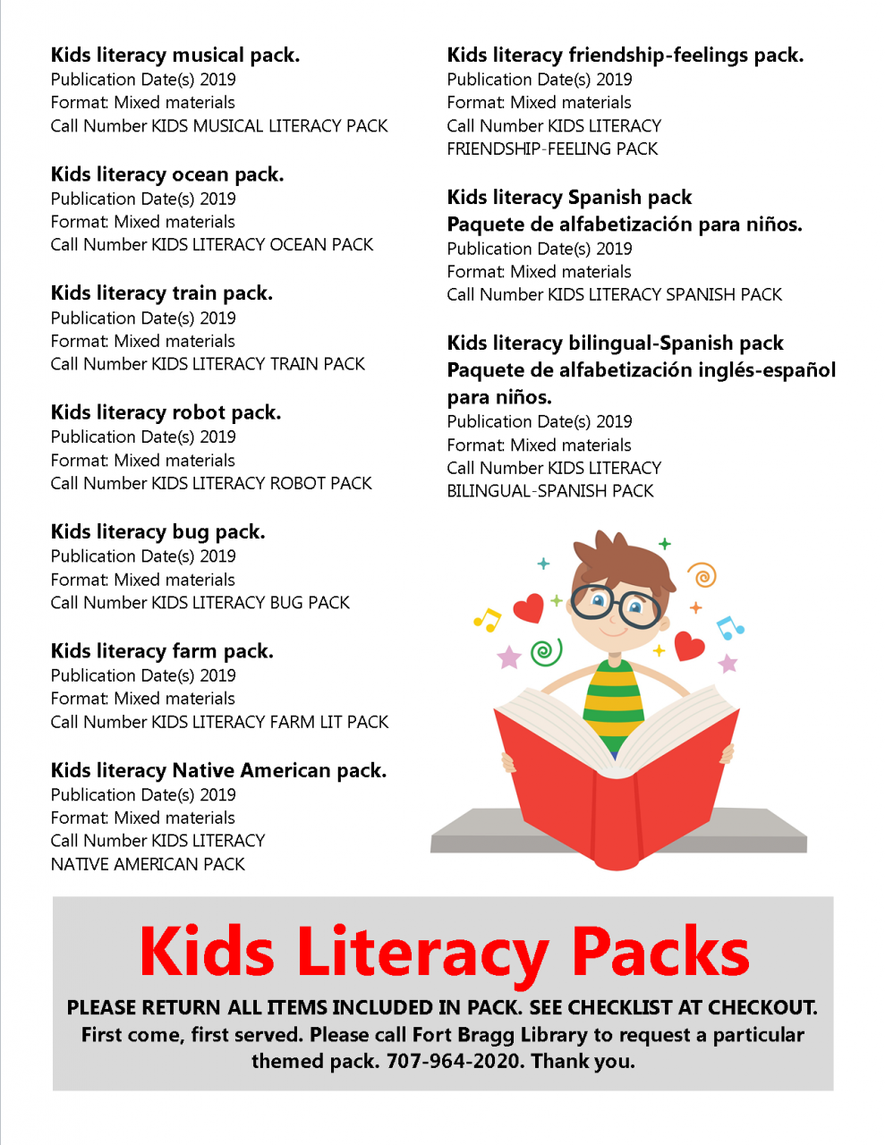 Kids Literacy Packs