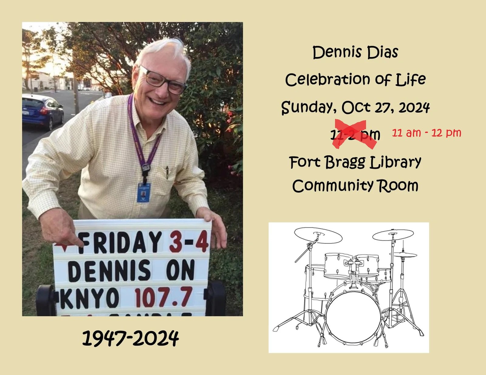 CelebrationofLifeDennis update Fort Bragg Library